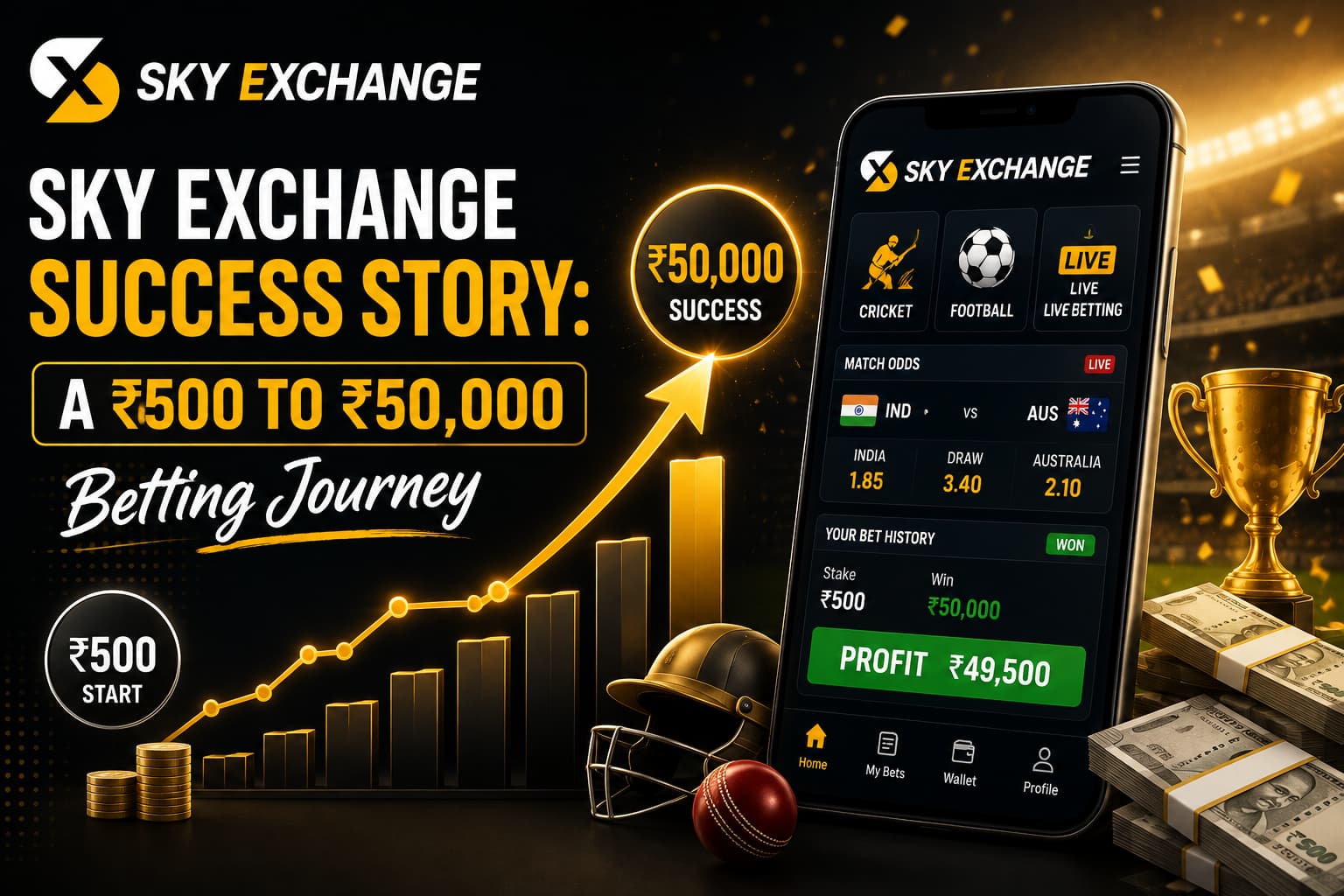 Sky Exchange Success Story: A ₹500 to ₹50,000 Betting Journey