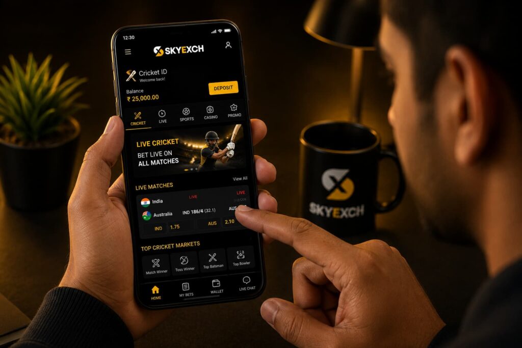 Sky Exchange Using a Sky Exchange Cricket ID on Android for live cricket betting access